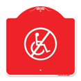 thumbnail image 1 of SignMission A-DES-RW-1818-23846 Panneau de la Série Designer 18 x 18 Po - Symbole Sans Handicap, Rouge et Blanc, 1 of 1