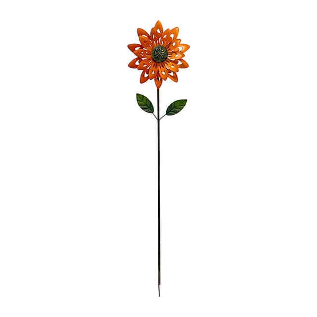 S SERENABLE Metal Wind Garden Stake Easily Install Sturdy Height 116cm Orange