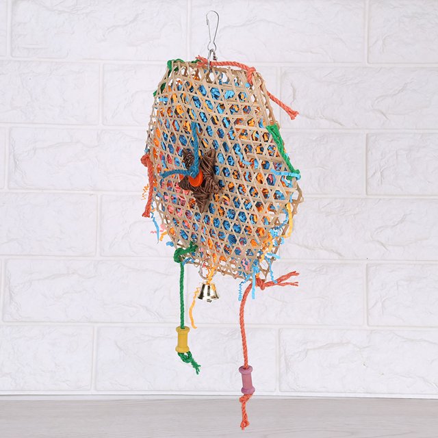 Bird Toy, Bird Cage Accessories Toy, Bamboo & Paper For Parakeet Hamsters Gerbils Cockatoo