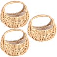 thumbnail image 2 of 3 Pcs Rattan Flower Baskets, Small Half-Moon Wicker Baskets with Handles & Plastic Lining for Wedding, Handheld Willow Straw Woven Baskets for Home Decor, Sturdy Picnic Baskets, 2 of 7