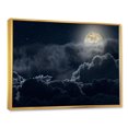 thumbnail image 2 of Designart Nuageux nuit de pleine lune ART MURAL À CADRE FLOTTÉ, 2 of 4