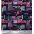 thumbnail image 1 of Soimoi Modal Satin Fabric Patchwork Color Block Decor Fabric Printed Yard 42 Inch Wide, 1 of 3