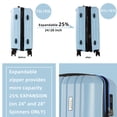 thumbnail image 3 of TRACK TRAVEL 4 Piece Luggage Set ABS+PC Expandable Hardshell TSA Lock Aluminum Trolley Spinner Wheels (Sky Blue, 6 Piece Set), 3 of 7