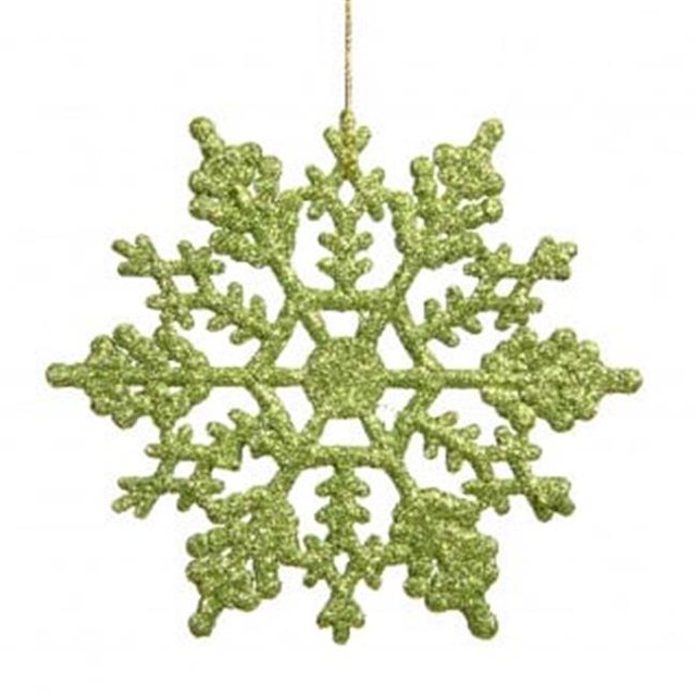 Vickerman M101613 8 in. Lime Glitter Snowflake 12-Pvc Box