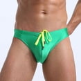 thumbnail image 3 of ylioge Mens Swim Trunks Quick-Drying Swimwear Briefs Boys Solid Drawstring Low Rise Stretchy Lightweight Beach Board Swimming Swimsuits Shorts, 3 of 4