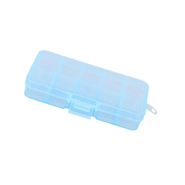 10 Grid Plastic Jewelry Removable Storage Box Grid Organizer Storage Beads Earring Container Blue