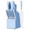 thumbnail image 1 of Hecef 15-Piece Knife Block Set, Ultra-Sharp Stainless Steel Knives with Rustproof Coating, 1 of 11