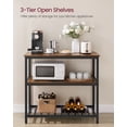 thumbnail image 3 of VASAGLE Kitchen Island with 3 Shelves, 39.4 Inches Kitchen Shelf with Large Worktop, Stable Steel Structure, Industrial, Easy to Assemble, Rustic Brown and Black, 3 of 7