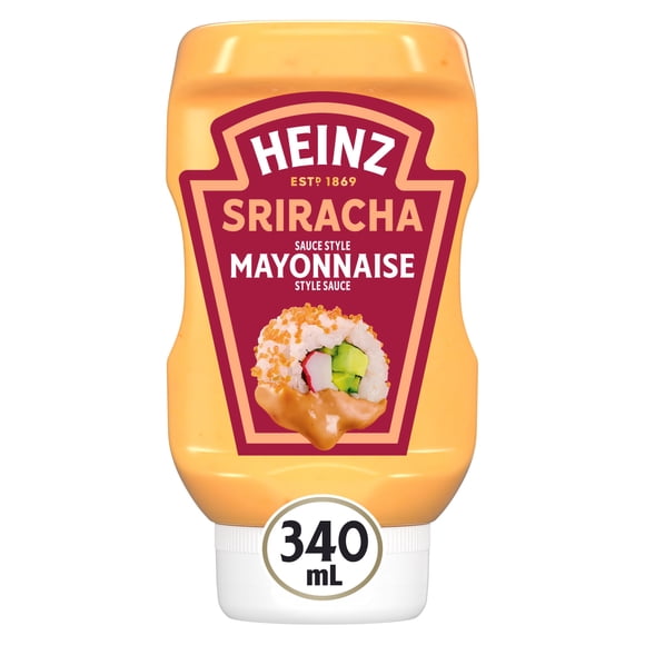Heinz Sriracha Mayonnaise Style Sauce, for Sushi, Spring Rolls and Rice Bowls, 340 mL Bottle