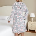 thumbnail image 4 of WRKEKC Womens Robe Printed Cozy Bathrobe Womens Winter Thickened Long Sleeve Robe Womens Loungewear for Cold Days, 4 of 4