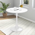 thumbnail image 3 of Gymax Table de Cuisine Tulipe Moderne de 32 Pieds' Table à Manger Ronde avec Dessus en MDF et Base de Piédestal en Métal, 3 of 10
