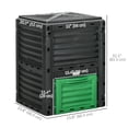 thumbnail image 3 of Outsunny Garden Compost Bin, 80 Gallon Outdoor Compost Container, Green, 3 of 10