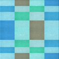 thumbnail image 1 of Ahgly Company Tapis d'Intérieur Lavable à la Machine, Carré, Transitionnel, Bleu Ara Bleu Vert, Tapis de Zone, 4 Pieds Carré, 1 of 7