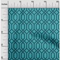 thumbnail image 2 of oneOone Velvet Turquoise Blue Fabric Geometrical Craft Projects Decor Fabric Printed By The Yard 58 Inch Wide, 2 of 4