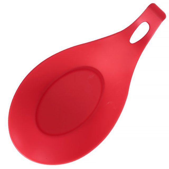 QualitChoice Silicone Cuillère Repos Résistant à la Chaleur Sachet de Thé Bien Rangé Plat de Cuisson Maison Rouge 1Set