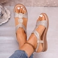 thumbnail image 4 of Sandales Gspmoly pour Femmes Été, Mode Femmes Décontractées Bout Rond Sandales Confort Plage Sandales Décontractées Chaussures Sandales pour Femmes Or 35, 4 of 9