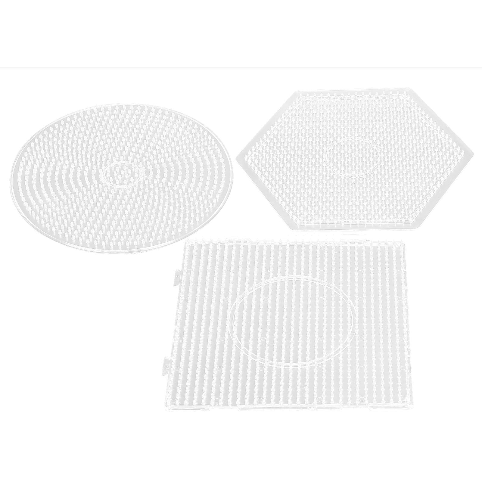 Plastic Beads Boards, Fuse Beads Pegboards Durable Three Shapes 3Pcs  For Kids For Children
