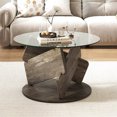 thumbnail image 2 of Costway Round Glass Coffee Table 32" Modern Center Table with Clear Tempered Glass Top, 2 of 10