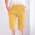 thumbnail image 2 of Timegard Womens Plus Size Shorts Elastic Waisted Drawstring Lightweight Casual Knee Length Shorts with Pockets, 2 of 5