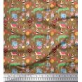 thumbnail image 1 of Soimoi Polyester Crepe Fabric Balloon & Cute Animals Kids Print Sewing Fabric Yard 42 Inch Wide, 1 of 3