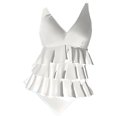 thumbnail image 4 of Duoif Maillot de Bain une Pièce pour Femme, Maillot de Bain pour Femme à Volants, Maillot Gainant Couvrant, Robe de Bain Rétro, Tenue de Bain, Maillots de Bain pour Femme, Contrôle du Ventre, Maillots de Bain pour Femme Blanc P, 4 of 4