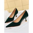 thumbnail image 3 of Woobling Womens Comfort Heels Work Comfort Pointed Toe Pumps Dress Shoes Green 5, 3 of 9