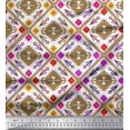 thumbnail image 1 of Soimoi Satin Silk Fabric Aztec Geometric Print Fabric by The Yard 42 Inch Wide, 1 of 3