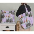 thumbnail image 5 of Soimoi Pink Rayon Fabric Fox & Pine Tree Decor Fabric Printed Yard 42 Inch Wide, 5 of 5