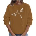 thumbnail image 1 of Penkiiy Blouses pour Femmes Hauts pour Femmes Automne Manches Longues Chandail Ample à Enfiler Chemise Décontractée Dames Imprimé Poitrine Chandails à Col Rond Kaki Vêtements Y2K, 1 of 8