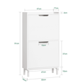 thumbnail image 3 of SoBuy FSR151-W 2 Flip-Drawers Shoe Cabinet Shoe Rack Shoe Storage Cupboard Organizer Unit, 3 of 8