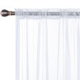 thumbnail image 2 of MAWCLOS Rideau de Fenêtre 2 Panneaux Rideaux Transparent Long Voile Transparent Poche pour Tringle Uni Blanc Traitements Basique Plusieurs Tailles Blanc 2 Pcs-L : 20 Pouces x H : 98 Pouces, 2 of 5