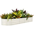 thumbnail image 1 of Galvanized Raised Garden Bed – 8x2x1.5ft Rust-Resistant Metal Planter Box, Open Bottom for Drainage, Easy Assembly for Flowers, Vegetables & Herbs – Beige with Anti-Cut Strips, Size: 240x60x45cm, 1 of 8