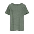thumbnail image 4 of Liquidation! Hauts Grande Taille pour Femmes, Blouse à Manches Courtes d'Été pour Femmes, Blouse Décontractée Unie avec Poches, Col Rabattu, Mode Été, 4 of 5