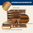 thumbnail image 3 of GSE Games & Sports Expert Premium Wooden Folding Inlay Backgammon Board Game Set Classic Traditional Strategy Board Games (Focus - 17 Inches), 3 of 5