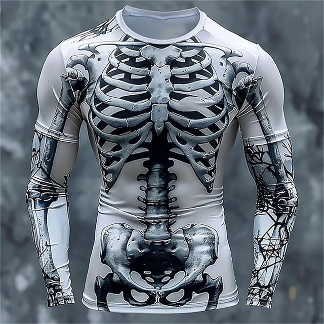 Stylish Men's Long Sleeve T-Shirt with Unique 3D Pattern for Casual Wear and Active