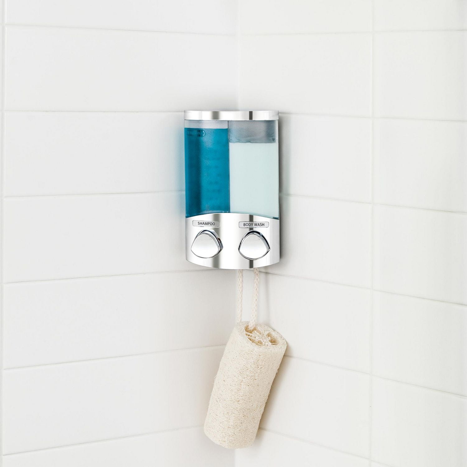 Better Living Products 76244-1 EURO Series DUO 2 Chamber Wall Mount Soap and Shower Dispenser Chrome