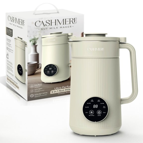 Cashmere 1 L 5-en-1 Machine à Lait de Noix Nettoyage Automatique Contrôle Numérique Machine à Boisson à Base de Plantes pour Jus d'Avoine de Soya