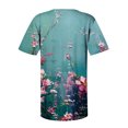 thumbnail image 4 of CEHVOM T-shirt à Manches Courtes Décontracté pour Femmes, Col Rond Imprimé, Ample, Blouse, Liquidation, 4 of 5