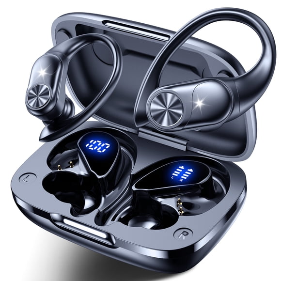 VEAT00L Wireless Earbuds, Bluetooth Headphones,Lightweight Earbuds with Ear Hooks,Bluetooth5.3 Wireless Earphones,88H Playtime, IPX7 Waterproof Running Headphones for Gym
