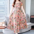 thumbnail image 2 of Hontri Robe Décontractée pour Femme Offres à Moins de 15 $, Mode Femme Été Mi-Mollet Manches Courtes Robe de Plage Imprimée Rose G, 2 of 8