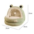 thumbnail image 4 of GROWTH TANK Lit pour Chat Grotte Semi-Fermée Nid pour Chat Cachette Confortable Coussin Intérieur Amovible pour Minou Vert P, 4 of 9