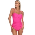 thumbnail image 3 of RELLECIGA Women's Ruched Neck Halter Twist Bandeau One Piece Swimwear Bathing Suits, 3 of 6