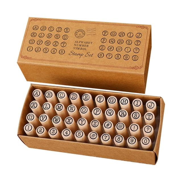pitrice 40x Alphabet Stamps Decorative Stamper for DIY Style Journaling Scrapbooking Craft A Style A