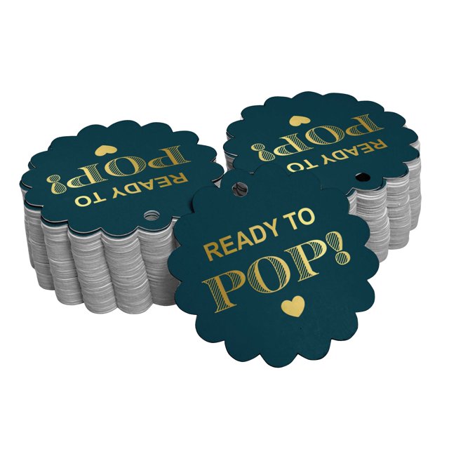 Inkdotpot Real Gold Foil Ready To Pop Baby Shower Tags Favor Hang Paper Tags 100 Pieces
