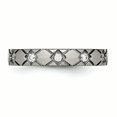 thumbnail image 3 of Bague en Titane Poli à Croisillons Rainurés avec Oxydes de Zirconium Taille 13, 3 of 6