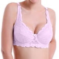 thumbnail image 2 of Sentmoon Bras for Women Plus Size Bras for Women No Underwires Lace Lift Wide Strap Thin Style Breathable Solid Color Support Bras Soft and Comfortable for Date Pink 90C, 2 of 5
