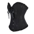 thumbnail image 3 of Haut Corset à Volants pour Femmes, Gaine Florale, Bustier à Armatures, Shapewear, Overbust, Fête, Corsets Push-Up pour Robe, Noir, TTG, 3 of 7