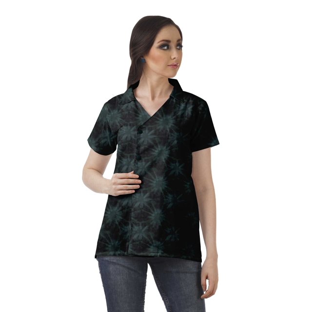 Moomaya Chemise Tunique Style Enveloppant pour Femmes en Coton Décontracté Col Classique Boutonné