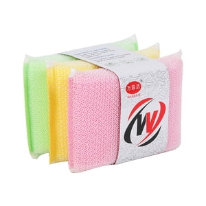 yulier 3 Pcs Kitchen Scrub Sponges for Washing and Cleaning Dishes, Multipurpose Cleaning Sponges, Non Scratch Highly Absorbent Dish Sponges