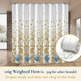 thumbnail image 4 of ComfiTime Rideau de Douche - Rideau de Salle de Bain en Tissu Robuste Résistant à la Moisissure, Imperméable, Lavable à la Machine, Ourlet Lesté, Motif Floral Rose Petal, 72 Pouces L x 72” H, Or Jaune, 4 of 12